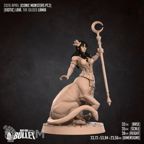 Описание картинки Laia, the Gilded Lamia от PocketSized Prints по цене 450руб | Свободный Рынок Миниатюр - СРМ