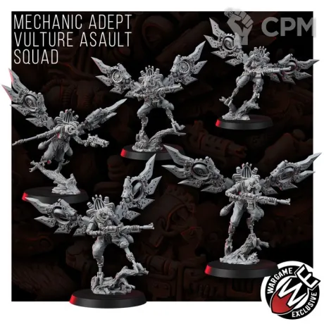 Описание картинки MECHANIC ADEPTS VULTURE ASSAULT SQUAD от Manufactorum76 по цене 1 800руб | Свободный Рынок Миниатюр - СРМ