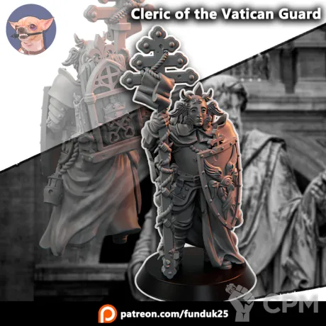 Описание картинки Cleric of the Vatican Guard от PocketSized Prints по цене 175руб | Свободный Рынок Миниатюр - СРМ