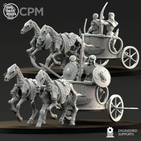 Описание картинки Tomb Kings  Skeleton Chariot от Knight of Light по цене 1 000руб | Свободный Рынок Миниатюр - СРМ
