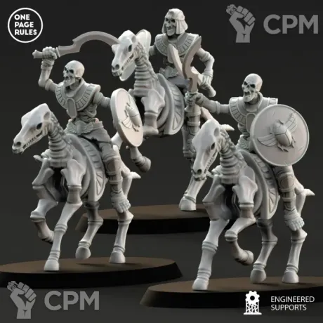 Описание картинки Tomb Kings Skeleton Horsemen от Knight of Light по цене 1 100руб | Свободный Рынок Миниатюр - СРМ
