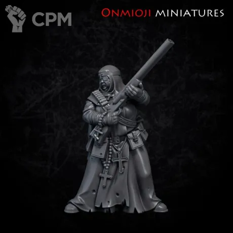 Описание картинки Nun with shotgun от PocketSized Prints по цене 175руб | Свободный Рынок Миниатюр - СРМ