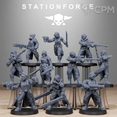 Описание картинки GrimGuard Steel Sisters от PocketSized Prints по цене 1 500руб | Свободный Рынок Миниатюр - СРМ