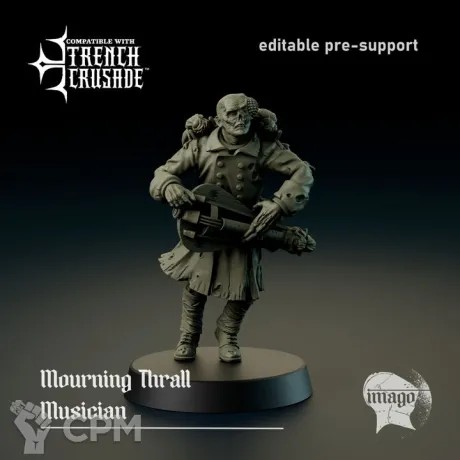 Описание картинки Mourning Thrall Musician от PocketSized Prints по цене 160руб | Свободный Рынок Миниатюр - СРМ