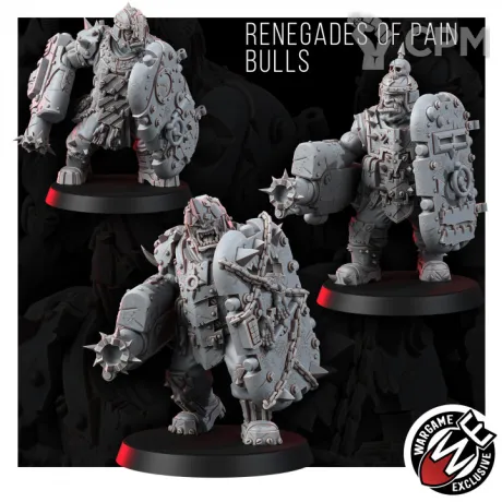 Описание картинки Renegades of Pain Bulls Огрины Ренегаты от WastelandMiniatures по цене 820руб | Свободный Рынок Миниатюр - СРМ