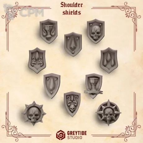 Описание картинки Blood Angels - Shoulder shields от Мастерская террейна по цене 100руб | Свободный Рынок Миниатюр - СРМ