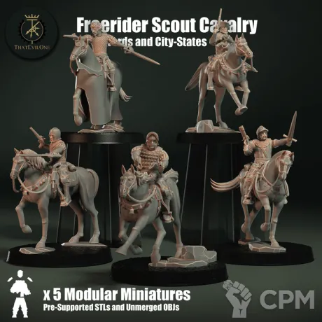 Описание картинки Freerider Scout Cavalry от PocketSized Prints по цене 1 500руб | Свободный Рынок Миниатюр - СРМ