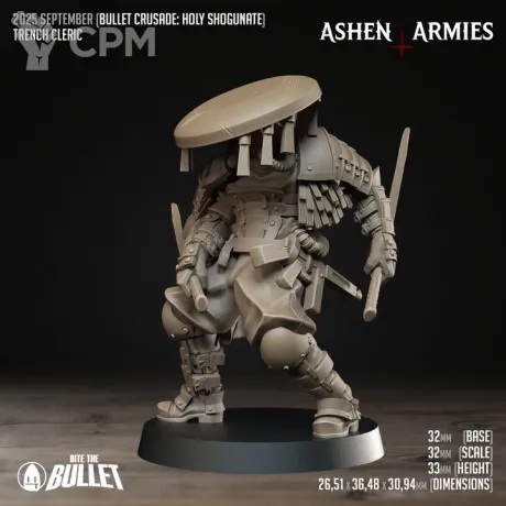 Описание картинки Trench Cleric от PocketSized Prints по цене 175руб | Свободный Рынок Миниатюр - СРМ