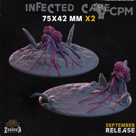 Описание картинки Infected Сave Base 75x42мм от 3Д-Печка по цене 160руб | Свободный Рынок Миниатюр - СРМ