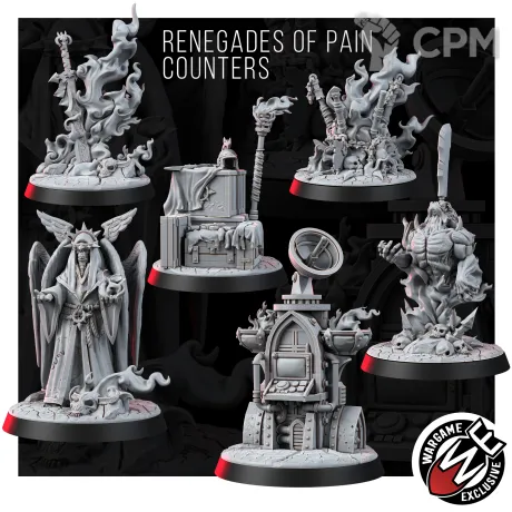 Описание картинки RENEGADES OF PAIN COUNTERS Токены для обозначения точек. от WastelandMiniatures по цене 850руб | Свободный Рынок Миниатюр - СРМ
