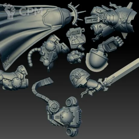 Описание картинки Captain in Gravis Armour (Dark Imperium) (Scan) от AxeL's Forge по цене 300руб | Свободный Рынок Миниатюр - СРМ