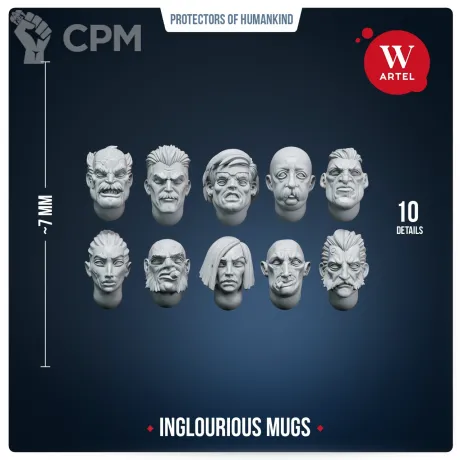Описание картинки Части для миниатюр Inglourious Mugs от Артель W по цене 625руб | Свободный Рынок Миниатюр - СРМ