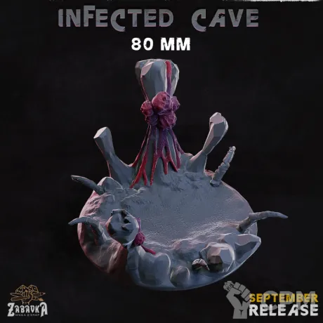 Описание картинки Infected Сave Base 80мм от 3Д-Печка по цене 200руб | Свободный Рынок Миниатюр - СРМ