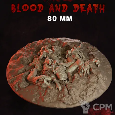 Описание картинки Blood and Death Base 80мм от 3Д-Печка по цене 200руб | Свободный Рынок Миниатюр - СРМ