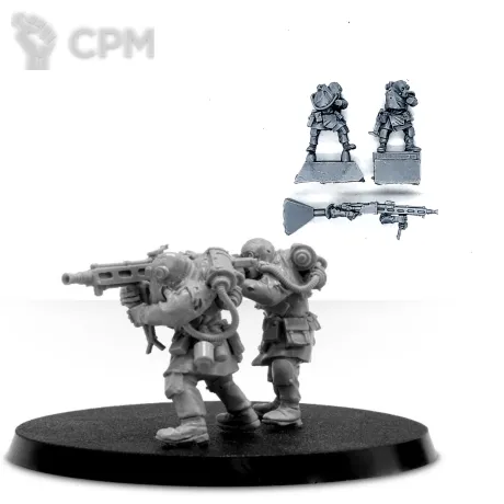 Описание картинки Renegade Militia Heavy Stubber Team от Red Rooster по цене 681руб | Свободный Рынок Миниатюр - СРМ