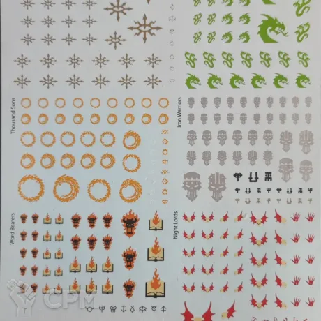 Описание картинки Chaos Space Marine Transfer Sheet Decals от Black Legion Hall по цене 165руб | Свободный Рынок Миниатюр - СРМ