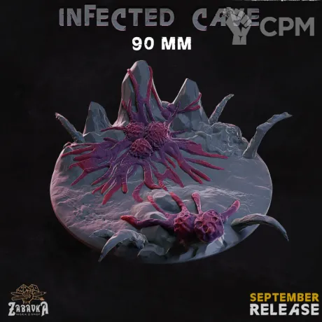 Описание картинки Infected Сave Base 90мм от 3Д-Печка по цене 250руб | Свободный Рынок Миниатюр - СРМ