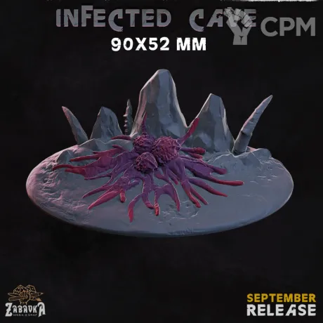 Описание картинки Infected Сave Base 90x52мм от 3Д-Печка по цене 200руб | Свободный Рынок Миниатюр - СРМ