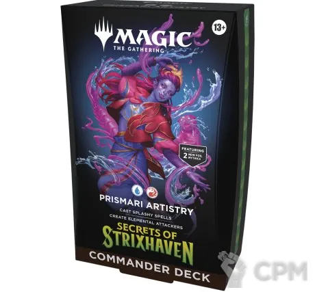 Описание картинки Колода Commander MTG Secrets of Strixhaven Prismari Artistry на английском языке от Дауран по цене 5 500руб | Свободный Рынок Миниатюр - СРМ