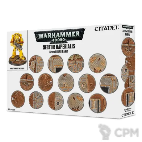 Описание картинки Набор подставок Warhammer 40000 Sector Imperialis 32mm Round Bases от Дауран по цене 3 500руб | Свободный Рынок Миниатюр - СРМ