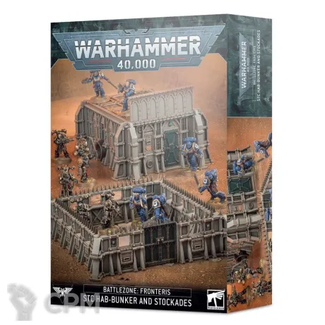 Описание картинки Набор террейна Warhammer 40000 Battlezone: Fronteris – STC Hab-Bunker and Stockades от Дауран по цене 7 500руб | Свободный Рынок Миниатюр - СРМ