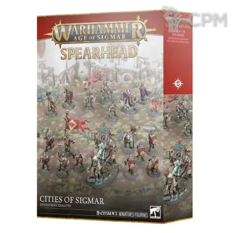 Описание картинки Набор Warhammer Age of Sigmar CITIES OF SIGMAR SPEARHEAD: ZENESTRA'S ZEALOTS от Дауран по цене 12 000руб | Свободный Рынок Миниатюр - СРМ