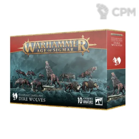 Описание картинки Набор миниатюр Warhammer Age of Sigmar Soulblight Gravelords Dire Wolves от Дауран по цене 5 000руб | Свободный Рынок Миниатюр - СРМ