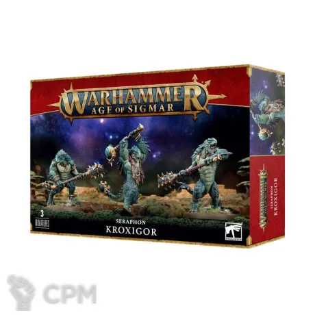 Описание картинки Набор миниатюр Warhammer Age of Sigmar Seraphon: Kroxigor от Дауран по цене 5 350руб | Свободный Рынок Миниатюр - СРМ