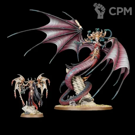 Описание картинки Morathi-Khaine and The Shadow Queen от Орки с наГорки по цене 1 300руб | Свободный Рынок Миниатюр - СРМ