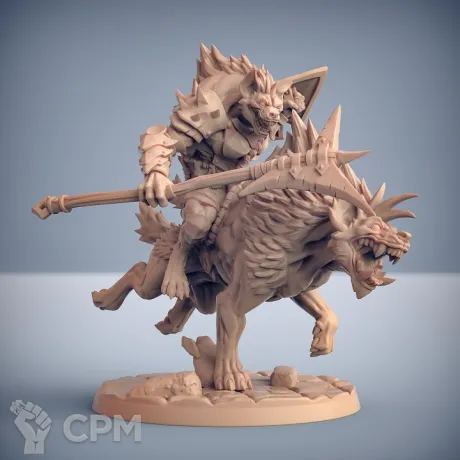 Описание картинки Гнолл наездник 3 (Gnoll Rider 3) от Gabrigame_Print по цене 620руб | Свободный Рынок Миниатюр - СРМ