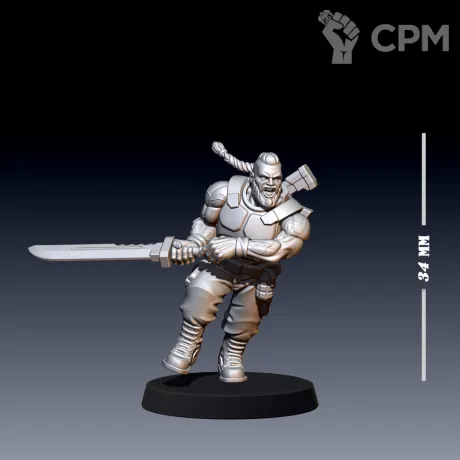 Описание картинки Catachan w Energy Sword (Jungle Fighters) от 3D Print Workshop по цене 237руб | Свободный Рынок Миниатюр - СРМ