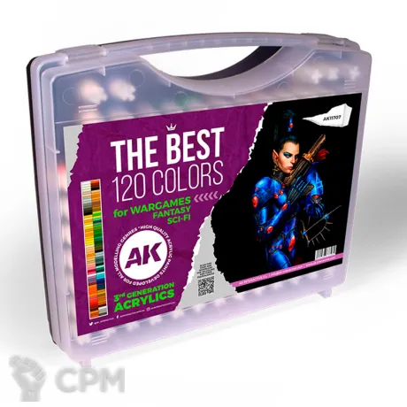 Описание картинки Набор красок AK Interactive 3G Acrylic Briefcase - The Best 120 Wargames Colors от Дауран по цене 33 000руб | Свободный Рынок Миниатюр - СРМ