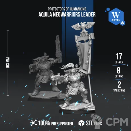 Описание картинки Aquila Neowarriors Leader от Manufactorum76 по цене 700руб | Свободный Рынок Миниатюр - СРМ
