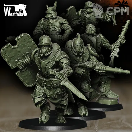 Описание картинки Anointed Heavy Infantry от Age of Printmar по цене 147руб | Свободный Рынок Миниатюр - СРМ