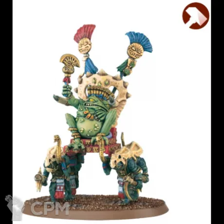 Описание картинки Slann Mage-Priest on Palanquin от NEW-MINIATURES по цене 1 672руб | Свободный Рынок Миниатюр - СРМ