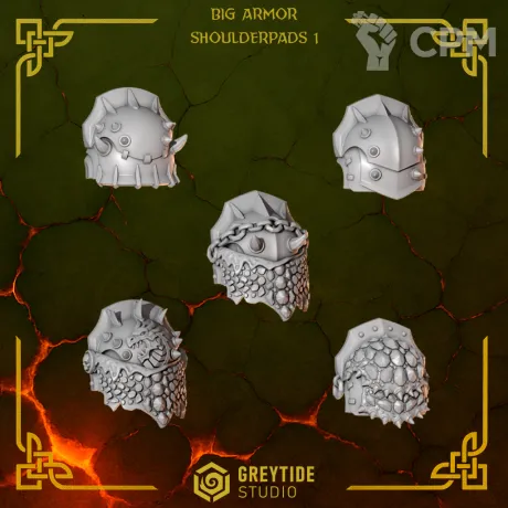 Описание картинки Salamander Terminators Shoulderpad A от Dr. Printicus по цене 330руб | Свободный Рынок Миниатюр - СРМ