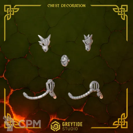 Описание картинки Salamander Chest Decor от Dr. Printicus по цене 120руб | Свободный Рынок Миниатюр - СРМ