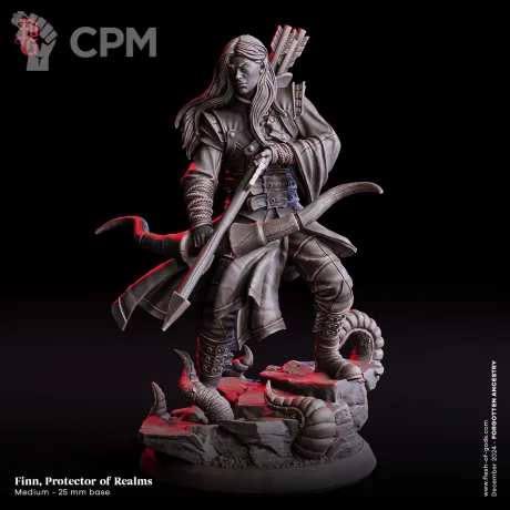 Описание картинки Finn, Protector of Realms (Medium - 25 mm) от PocketSized Prints по цене 250руб | Свободный Рынок Миниатюр - СРМ