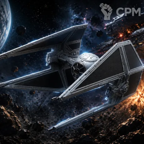 Описание картинки TIE Interceptor — имперский перехватчик от Жидкий Пират по цене 8 500руб | Свободный Рынок Миниатюр - СРМ