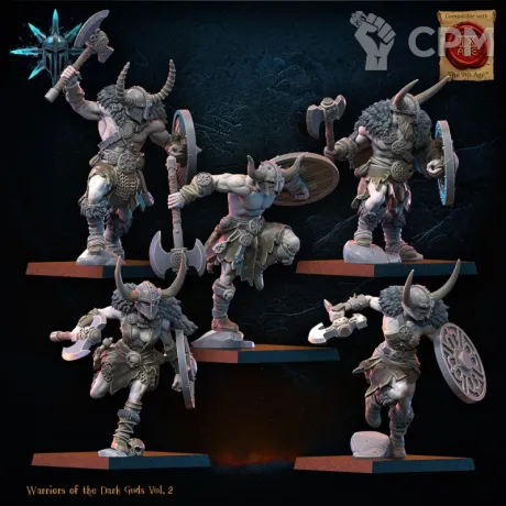 Описание картинки Barbarian regiment with spears/axes от PocketSized Prints по цене 1 700руб | Свободный Рынок Миниатюр - СРМ