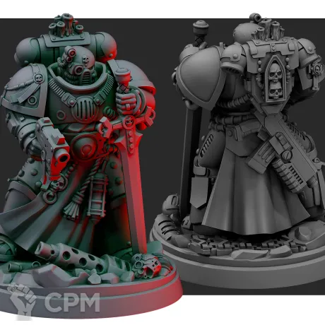 Описание картинки Black Templars Castellan от Печатный подвальчик по цене 385руб | Свободный Рынок Миниатюр - СРМ