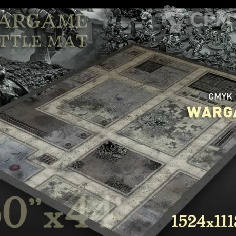 Описание картинки Игровое поле Ruined streets (6/10mm) bd0026 60"х44" от WargamePrint по цене 2 450руб | Свободный Рынок Миниатюр - СРМ