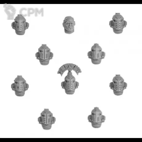Описание картинки Ultramarines MkIV Praetorian Heads Upgrade Set от Darkminiatures по цене 376руб | Свободный Рынок Миниатюр - СРМ