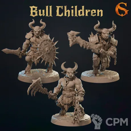 Описание картинки Bull Children от Manufactorum76 по цене 570руб | Свободный Рынок Миниатюр - СРМ