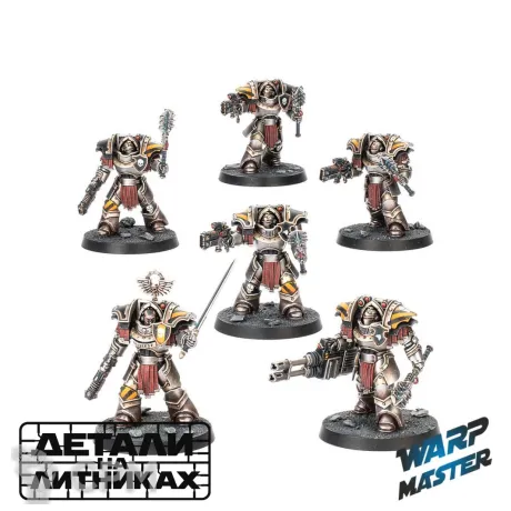 Описание картинки Cataphractii Terminators with Volkite Chargers and Power Mauls от WARP Master по цене 2 180руб | Свободный Рынок Миниатюр - СРМ