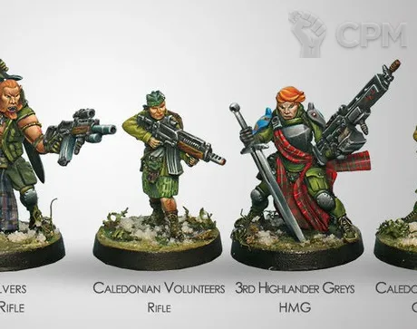 Описание картинки Ariadna Caledonian highlander army sectorial starter pack (7 миниатюр) от Grag18 по цене 1 400руб | Свободный Рынок Миниатюр - СРМ