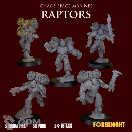 Описание картинки Chaos Space Marines Raptors от ForgeNight по цене 1 650руб | Свободный Рынок Миниатюр - СРМ