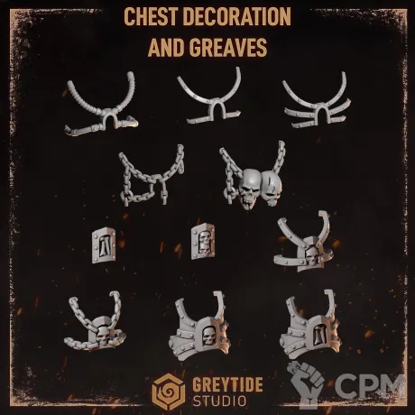Описание картинки Chest decoration and greaves Legion of the Damned (Cursed company 2) от Dr. Printicus по цене 200руб | Свободный Рынок Миниатюр - СРМ