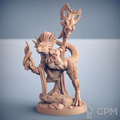 Описание картинки Fantasy Pin-up. Ящерка волшебница от Подземный человек по цене 340руб | Свободный Рынок Миниатюр - СРМ