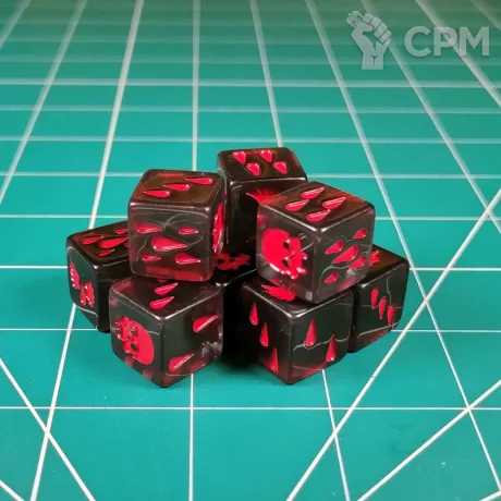 Описание картинки Custom Blood Angels Dice x10 II от Vault Boy по цене 1 498руб | Свободный Рынок Миниатюр - СРМ